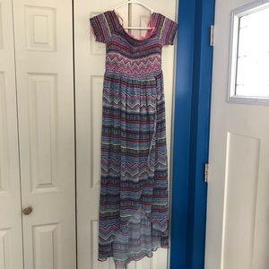 FREE THE ROSES Brand Off the Shoulder, Multi-color Romper Dress, Size Large